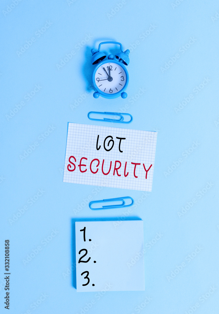 Poster text sign showing iot security. business photo text practice of eradicating vulnerabilities in iot d