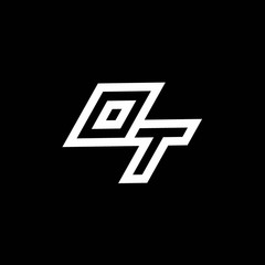 Obraz premium OT logo monogram with up to down style negative space design template