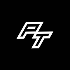 Obraz premium PT logo monogram with up to down style negative space design template