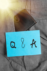 Handwriting text Q And A. Conceptual photo defined as questions being asked and answers Small...