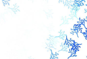 Light BLUE vector doodle texture with branches.