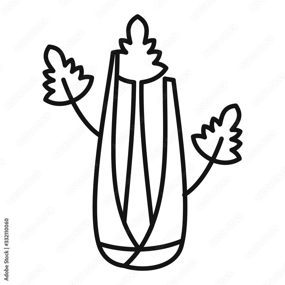 Poster natural celery icon. outline natural celery vector icon for web design isolated on white background