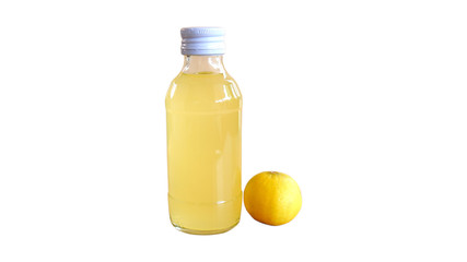 Lemon juice on white background