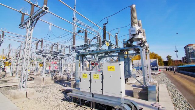 transformer operates at electrical transmission substation