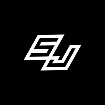 SJ logo monogram with up to down style negative space design template