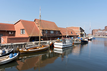 Fototapeta na wymiar Harbor of Wismar, Mecklenburg Western Pomerania, Germany, Europe