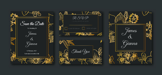 Luxury wedding invitation design template