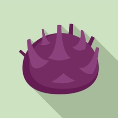 Violet fresh cabbage icon. Flat illustration of violet fresh cabbage vector icon for web design