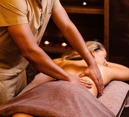 Fototapeta premium Spa treatments for a girl in a beauty salon