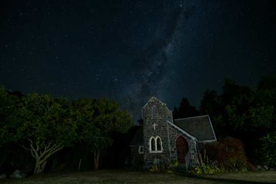 The Milky Way Over St. Kentigerns Church, Christchurch, New Zealand. 19 March 2020.