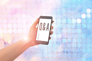 Word writing text Q And A. Business photo showcasing a period of time or an occasion when someone...