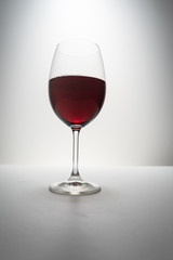 red wine splash in glass