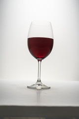 red wine splash in glass