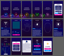 horoscope ui design app mobile user interface vector