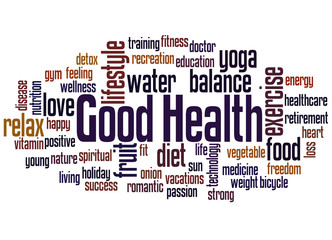 Obraz premium Good Health word cloud concept