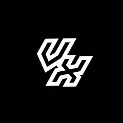 VX logo monogram with up to down style negative space design template