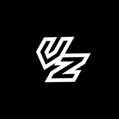 VZ logo monogram with up to down style negative space design template