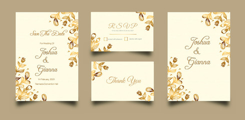Fototapeta na wymiar Elegant wedding invitation template design