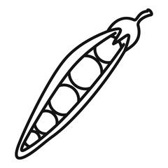 Peas legumes icon. Outline peas legumes vector icon for web design isolated on white background