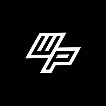 WP logo monogram with up to down style negative space design template