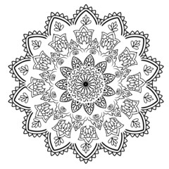 Oriental abstract ornament. Template for carpet, textile and any surface. Ornamental vector pattern with filigree details.mandala background, square geometric lace pattern with ornate frame, tribal 