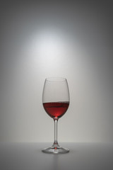 red wine splash in glass