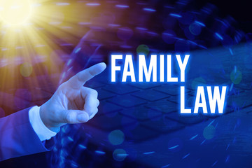 Handwriting text Family Law. Conceptual photo the branch of law that deals with matters relating to...