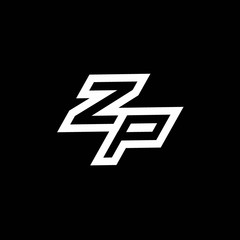 ZP logo monogram with up to down style negative space design template