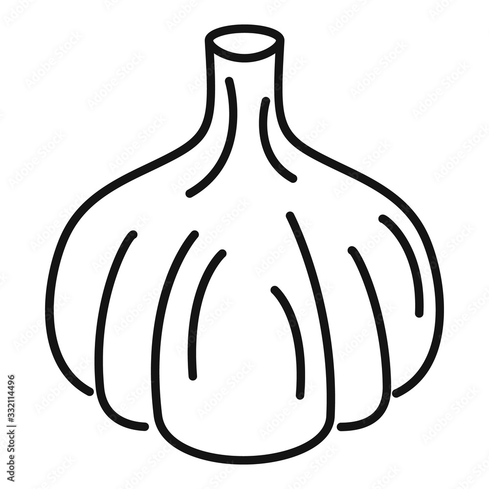 Poster root garlic icon. outline root garlic vector icon for web design isolated on white background