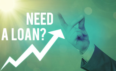 Conceptual hand writing showing Need A Loan Question. Concept meaning asking he need money expected...