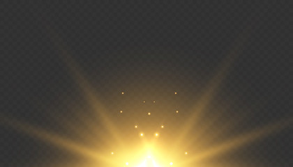 Obraz premium Star explosion vector illustration, glowing sun. Sunshine isolated on transparent background