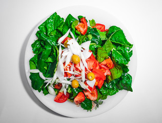 fresh salad isolated on white background