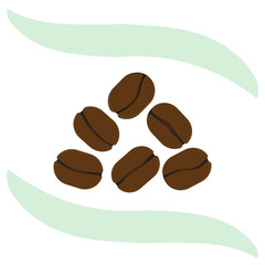 Coffee beans set on white background isolated