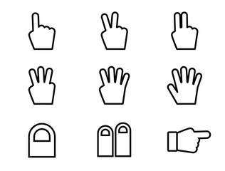 手や指の形のアイコンセット