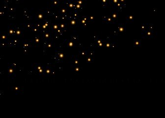 Yellow sparks glitter special light effect. Vector sparkles on transparent background. Christmas abstract pattern. Sparkling magic dust particles - 