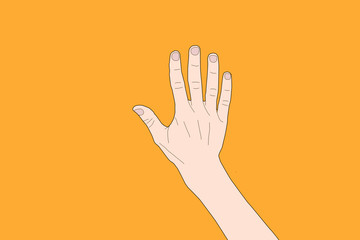 Obraz premium Helping hand concept. illustration on yellow background.