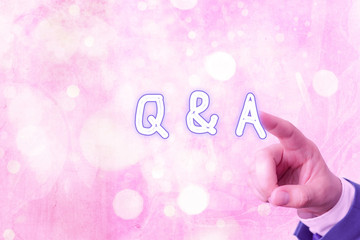 Writing note showing Q And A. Business concept for a period of time or an occasion when someone...