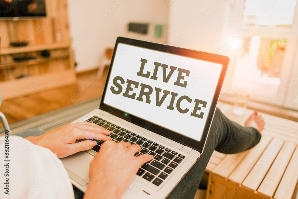 Poster text sign showing live service. business photo text extending or providing help to others in verbal 