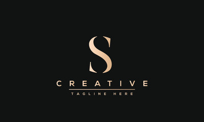 Obraz premium Simple Elegant Letter S Logo Design. Modern minimalist S SS creative initials based vector icon template.