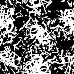 The grunge texture is black and white seamless. Abstract monochrome repeating background