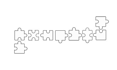 Puzzle Hintergrund Weiß leer Reihe Band Banner