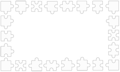 Puzzle Rahmen Band Banner Teile Elemente Weiß Leer