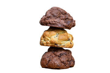Chocolate cookies on wooden table
