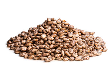 Heap of pinto beans isolated on white