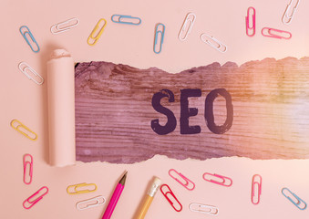 Text sign showing Seo. Business photo showcasing incredibly effective way to market your near...