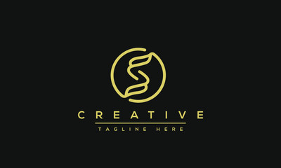 Simple Elegant Letter S Logo Design. Modern minimalist S SS creative initials based vector icon template.