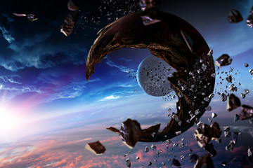 Abstract planets and space background