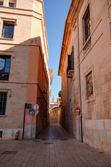 Gebäude, Fassaden und Gassen in Palma, Mallorca Spanien