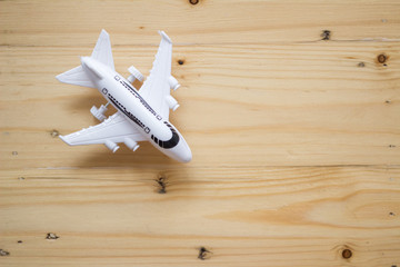 Plane model on wooden table