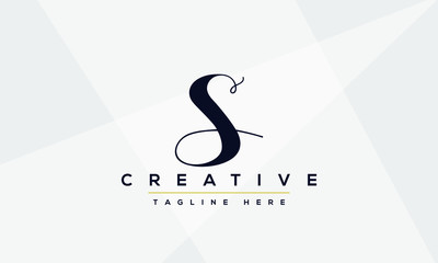 Simple Elegant Letter S Logo Design. Modern minimalist S SS creative initials based vector icon template.